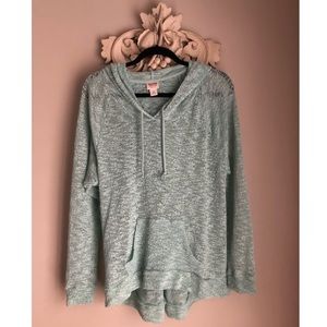 Seafoam Hooded Mesh Pullover
